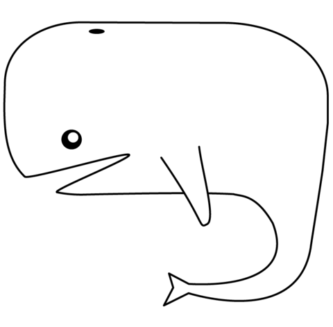 Funny Whale Coloring Page